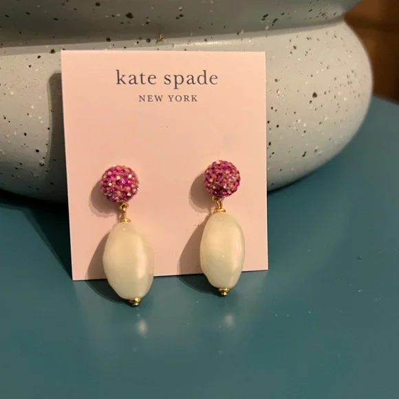 NWT Kate Spade Pearl Power Drop Earrings - Picture 4 of 7
